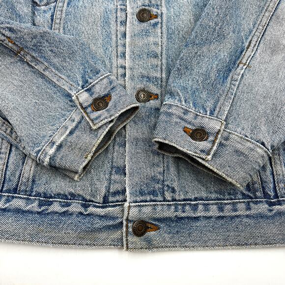Vintage 1991 Levi's Trucker Jacket 70507 Distressed Denim Blue Unisex Type 3 - Picture 6 of 14